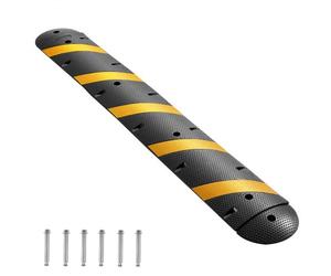 VEVOR Ralentisseur Caoutchouc, 183 cm, Rampe de Protection Câble 2 Canaux, Capacité de Charge 9979 kg, Rampe Passe Câble Sol, avec Vis d'Expansion, pour Allées et Routes en Asphalte, Béton, Gravier