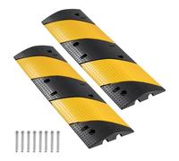 VEVOR Ralentisseur caoutchouc - Rampe passe-câble 2 canaux, lot de 2, capacité 9979 kg, noir/jaune