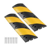 VEVOR Ralentisseur Caoutchouc, Lot de 2, Rampe Protection Câble 2 Canaux, Capacité de Charge 9979 kg, Rampe Passe Câble Sol 1 m, avec Vis d'Expansion, pour Allées, Routes en Asphalte, Béton, Gravier