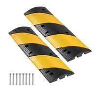 VEVOR Ralentisseur Caoutchouc, Lot de 2, Rampe Protection Câble 2 Canaux, Capacité de Charge 9979 kg, Rampe Passe Câble Sol 1 m, avec Vis d'Expansion, pour Allées, Routes en Asphalte, Béton, Gravier