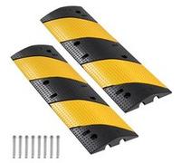 VEVOR Ralentisseur caoutchouc - Rampe passe-câble 2 canaux, lot de 2, capacité 9979 kg, noir/jaune