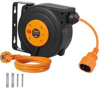 VEVOR Rallonge électrique rétractable, 9 m, 1000 W Câble électrique rétractable haute performance avec câble d'alimentation de 1 m, protection contre la surchauffe et butée de câble réglable, pour mon