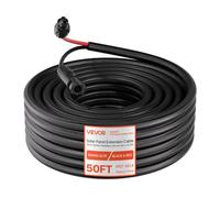 VEVOR Rallonge Panneau Solaire 6 mm² Câble d'Extension de Panneau Solaire 15,2 m avec Connecteurs MC4 pour Extérieur, Automobiles Camping-cars, Gaine Protection Ignifuge, Étanche IP67, Noir et Rouge