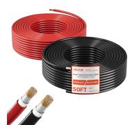 VEVOR Rallonge Panneau Solaire 6 mm² Câble d'Extension de Panneau Solaire 15,2 m Noir 15,2 m Rouge pour Systèmes Photovoltaïques Extérieurs, Camping-cars, Bateaux, Fil de Cuivre Étamé, Étanche IP67