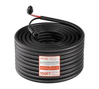 VEVOR Rallonge Panneau Solaire 6 mm² Câble d'Extension de Panneau Solaire 30,5 m avec Connecteurs MC4 pour Extérieur, Automobiles Camping-cars, Gaine Protection Ignifuge, Étanche IP67, Noir et Rouge