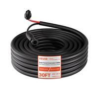 VEVOR Rallonge Panneau Solaire 6 mm² Câble d'Extension de Panneau Solaire 9,14 m avec Connecteurs MC4 pour Extérieur, Automobiles Camping-cars, Gaine Protection Ignifuge, Étanche IP67, Noir et Rouge