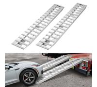 VEVOR Rampe de Chargement en Aluminium 2PCs 274,5x38 cm, Rampe d’Accès pour Voitures avec Capacité de Charge 4535,9 kg, pour VTT Moto Remorque Tracteur Tondeuse à Gazon, avec Plaques Antidérapantes