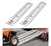 VEVOR Rampe de Chargement en Aluminium Lot de 2, Rampe d’Accès de 240x38 cm, avec Capacité de Charge 2721,6 kg et Plaques Antidérapantes, pour Chariot Tracteur Agricole VTT Tondeuse à Gazon Moto