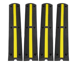 VEVOR Rampe de Protection Câble 100 x 15 x 3,1 cm, 4PCS Passage de Câble Sol 1 Canal 3x2 cm Capacité de Charge 8 164 kg Passe Câble Ralentisseur Couverture de Fil de