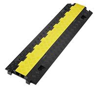 VEVOR Rampe de Protection Câble à 2 Canaux 3,05x2,79 cm Passage de Câble au Sol TPU Capacité Charge 10 000 kg/Axe Passe Câble Ralentisseur Modulaire Couvercle Rabattable TPR pour Intérieur Extérieur