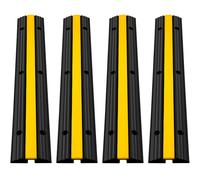 VEVOR Rampe de Protection Câble Extérieur 102x15.5x3 cm, 4 pcs 8 tonnes Rampe de Câche-Câble 1 Canal Passe Câble Piéton Sol Protection pour Câbles au Sol Goulotte Couvre Cable Parking Entrepôt Concert