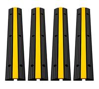 VEVOR Rampe de Protection Câble Exterieur 4 pcs 18,000 lbs Rampe de Cache-Câble 1 Canal Passe Câble Pieton Sol Protection pour Câbles au Sol Goulotte Couvre Câble Parking Entrepôt Concert Hôtel Scène