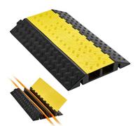 VEVOR Rampe de Protection Câbles, Charge 9979 kg, Passage de Câble au Sol 2 Canaux 100 x 75 mm, Ralentisseur de Vitesse en Caoutchouc avec Couvercle Rabattable, Passe Câble pour Intérieur, Extérieur