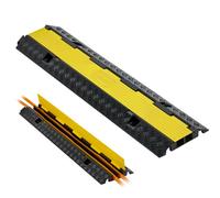 VEVOR Rampe de Protection Câbles, Charge 9979 kg, Passage de Câble au Sol à 2 Canaux 32 x 31 mm, Ralentisseur de Vitesse en Caoutchouc avec Couvercle Rabattable, Passe Câble pour Intérieur, Extérieur