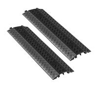 VEVOR Rampe de Protection Câbles, Lot de 2, Passage de Câble au Sol, Canal 51 x 28 mm, Cache-câbles au Sol, Charge 7938 kg, Passe Câble pour Zones à Forte Circulation Piétonne, Intérieur, Extérieur