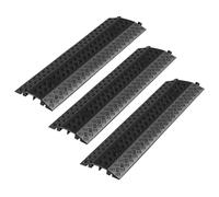 VEVOR Rampe de Protection Câbles, Lot de 3, Passage de Câble au Sol, Canal 51 x 28 mm, Cache-câbles au Sol, Charge 7938 kg, Passe Câble pour Zones à Forte Circulation Piétonne, Intérieur, Extérieur