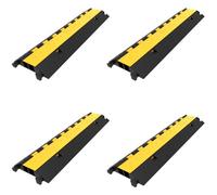 VEVOR Rampe de Protection de Cable 103x25,5x5 cm, 2 Canaux Rampe de Cache-Cable Passe Cable Sol Protecteur de Cable Sol Goulotte Passe Cable Couvre Cable pour Parking Entrepôt Concert Scène Lot de 4
