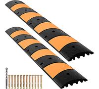 VEVOR Rampe de Protection de Câble 2 Canaux Passage de Câble au Sol Modulaire en Caoutchouc, Lot de 2, Longueur 185 cm Passe Cache Cables Charge 9980 kg Ralentisseur pour Protéger Cables Garage Route