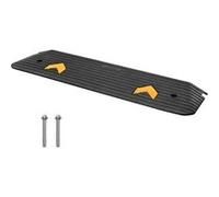 VEVOR Rampe de Seuil Hauteur 2,5 cm Rampe Trottoir Caoutchouc avec 1 Canal Capacité Charge 15 tonnes Surface Texturée Antidérapante pour Fauteuil Roulant Voitures Scooters Quai Garage 113x24,1x2,5 cm