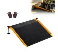 VEVOR Rampe de Seuil 670x810 mm, Rampe de Chargement en Aluminium pour Fauteuil Roulant, Hauteur Réglable, Antidérapante, Capacité de Charge 181,4 kg, pour Marches, Déambulateurs, Scooters et Chariots