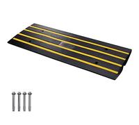 VEVOR Rampe de Seuil Hauteur 6,5 cm Rampe Trottoir Caoutchouc Capacité Charge 15 tonnes Rampe Accès Fauteuil Roulant Antidérapante Extensible pour Quai Chargement Garage Entrée Porte 122x40,5x6,5 cm