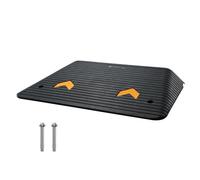 VEVOR Rampe de Seuil Hauteur 10,2 cm Rampe Trottoir Caoutchouc avec 1 Canal Capacité Charge 15 tonnes Surface Texturée Antidérapante pour Fauteuil Roulant Voiture Scooter Quai Garage 90,2x62x10,2 cm