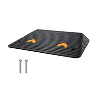 VEVOR Rampe de Seuil Hauteur 10,2 cm Rampe Trottoir Caoutchouc avec 1 Canal Capacité Charge 15 tonnes Surface Texturée Antidérapante pour Fauteuil Roulant Voiture Scooter Quai Garage 90,2x62x10,2 cm