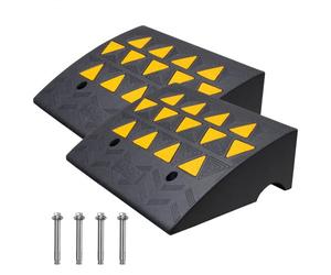 VEVOR Rampe de Seuil Hauteur 15,2 cm 2PCS Rampes Trottoir Caoutchouc Capacité Charge 15 tonnes Rampe Accès Fauteuil Roulant avec Structure Grillagée Stable pour Passage Voitures Motos 49,1x37x15,2 cm