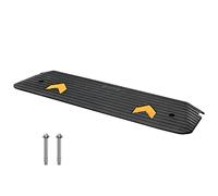 VEVOR Rampe de Seuil Hauteur 2,5 cm Rampe Trottoir Caoutchouc avec 1 Canal Capacité Charge 15 tonnes Surface Texturée Antidérapante pour Fauteuil Roulant Voitures Scooters Quai Garage 113x24,1x2,5 cm