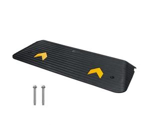 VEVOR Rampe de Seuil Hauteur 5 cm Rampe Trottoir en Caoutchouc avec 1 Canal Capacité Charge 15 tonnes Surface Texturée Antidérapante pour Fauteuil Roulant Voitures Scooters Quai Garage 111x40,6x5 cm