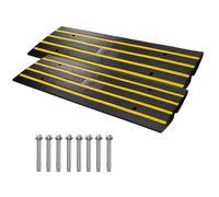 VEVOR Rampe de Seuil Hauteur 6,5 cm 2PCS Rampes Trottoir Caoutchouc Capacité Charge 15 t Rampe Accès Fauteuil Roulant Antidérapante Extensible pour Quai Chargement Garage Entrée Porte 122x40,5x6,5 cm