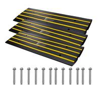 VEVOR Rampe de Seuil Hauteur 6,5 cm 3PCS Rampes Trottoir Caoutchouc Capacité Charge 15 T Rampe Accès Fauteuil Roulant Antidérapante Extensible pour Quai Chargement Garage Entrée Porte 122x40,5x6,5 cm