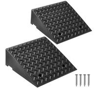 VEVOR Rampe de Trottoir, Hauteur 18 cm, Rampe de Seuil, Lot de 2 Rampes Accès Antidérapantes Robustes, Capacité de Charge 3,175 tonnes, pour Passage de Fauteuils Roulants, Poussettes, Motos, Voitures