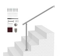 VEVOR Rampe d'Escalier, 100 cm, Main Courante Escalier pour Marches Extérieures en Acier Inoxydable, Montage Mural et au Sol, avec Kit d'Installation, pour Personnes Âgées, Porche, Terrasse, Argent
