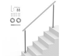 VEVOR Rampe d'Escalier, 180 cm, Main Courante Escalier pour Marches Extérieures en Acier Inoxydable, avec Kit d'Installation, Barre d'Appui à Double Colonne, pour Personnes Âgées, Porche, Terrasse