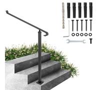 VEVOR Rampe d'escalier 2-3 étapes Main Courante pour Escalier Extérieur Hauteur 159,6 cm Barre d'escalier en Fer Forgé Garde-corps pour Escalier Antirouille Porche Jardin Garage âgés Enceintes