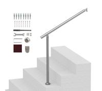 VEVOR Rampe d'Escalier, 80 cm, Main Courante Escalier pour Marches Extérieures en Acier Inoxydable, Montage Mural et au Sol, avec Kit d'Installation, pour Personnes Âgées, Porche, Terrasse, Argent