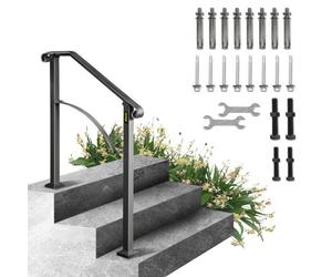 VEVOR Rampe d'Escalier Arche 2-3 Marches Balustrade 2 Poteaux Design élégants Hôtels Main courante Garde-Corps Rambarde Escalier