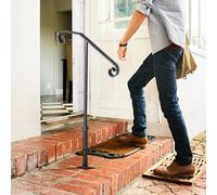 VEVOR Rampe Escalier en Couleur Grise 1 à 2 Marches Extérieur Main Courante Garde-corps Pour Intérieur ou Extérieur