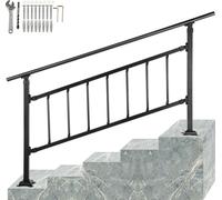 VEVOR Rampe d'escalier Main courante Garde-corps balcon fer forgé67,8cm 1-4 marches