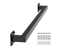 VEVOR Rampe d'Escalier Murale, 910 mm, Main Courante d'Escalier Intérieure en Fer, Capacité de Charge 113,4 kg, Barre d'Appui à Tube Carré, pour Murs en Bois, Brique, Béton, pour Maison, Loft, Noir