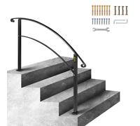 VEVOR Rampe d'Escalier Réglable Main Courante pour 4 Marches en Fer Forgé Noir