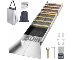 VEVOR Rampe d'Orpaillage Pliante 127 cm en Alliage d'Aluminium, Kit d'Orpaillage Portable, avec Tapis d’Orpaillage, Matériels pour Prospecteur d’Or, Rivière, Ruisseau, Orpaillage, Prospection, Dragage