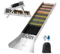 VEVOR Rampe d'Orpaillage Pliante, Kit d'Orpaillage Portable 127 cm, Sluice High Banker 2 en 1 en Alliage d'Aluminium, pour Prospection d'Or en Ruisseau et Berge, avec Sac à Dos à Cordon et Gants