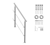 VEVOR Rampe main courante 120 cm extérieur acier inox, 2 barres transversales, kit installation