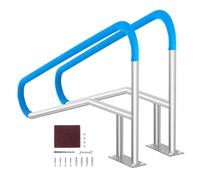 VEVOR Rampe de piscine 1395×810 mm – Barre d'appui acier inoxydable antirouille, Blanc argenté, 2 pcs