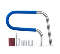 VEVOR Rampe Piscine 79x56 cm Main Courante Piscine Acier Inox 304 Charge 100 kg Barre de Sécurité pour Bords de Piscines, Parcs Aquatiques, Centres de Spa, avec Housse Antidérapante, Montage sur Sol