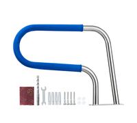 VEVOR Rampe Piscine 79x56 cm Main Courante Piscine Acier Inox 304 Charge 100 kg Barre de Sécurité pour Bords de Piscines, Parcs Aquatiques, Centres de Spa, avec Housse Antidérapante, Montage sur Sol