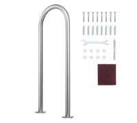 VEVOR Rampe Piscine, 915x400 mm, Main Courante Piscine Aluminium avec Plaque de Base, Barre d'Appui de Sécurité, Accessoires, Montage Facile pour Piscines, Intérieur, Extérieur, Terrasses, Quais, Spas