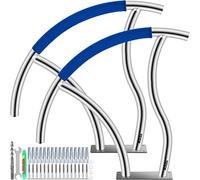 VEVOR Rampe Piscine Acier Inox 2PCS Main Courante 76,2x76,2 cm Rail Barre d'Appui Piscines 170 kg avec Plaque de Base 30,5x10,2 cm Housses Poignées 50 cm pour Sortie Entrée Piscine Spa Parc Aquatique